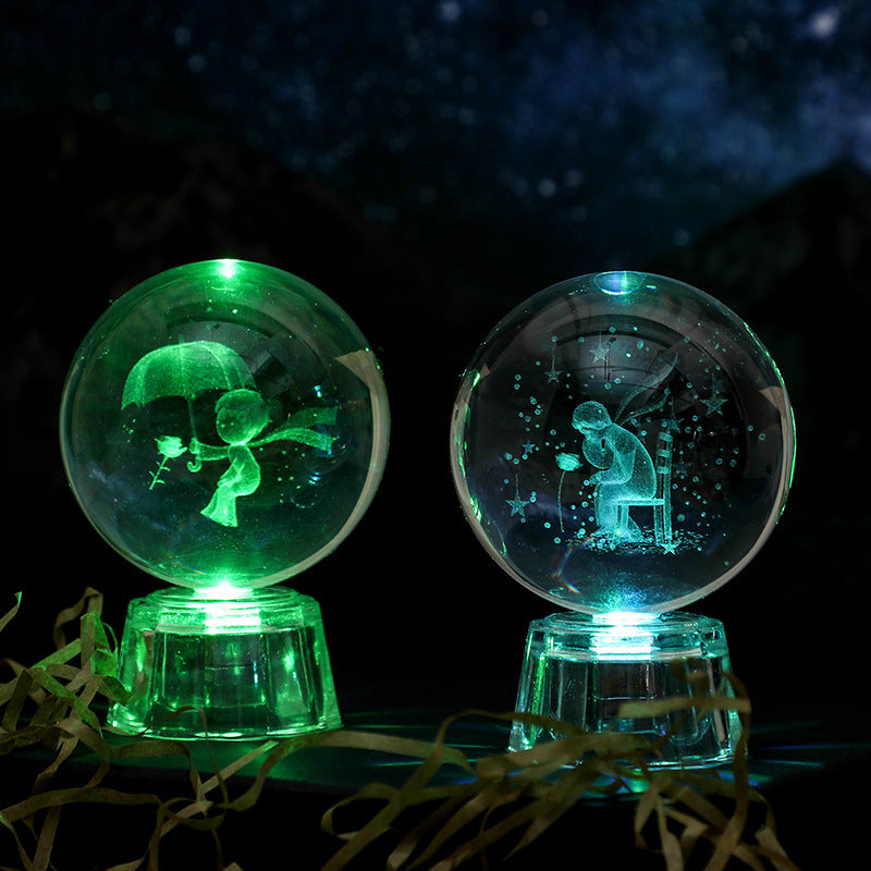 Transparent Luminous Crystal Ball Tabletop Ornament