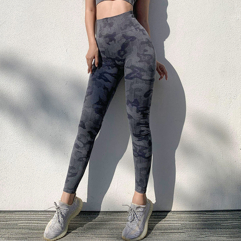 Camouflage Quick-drying Running Sports Abdomen Yoga Pants