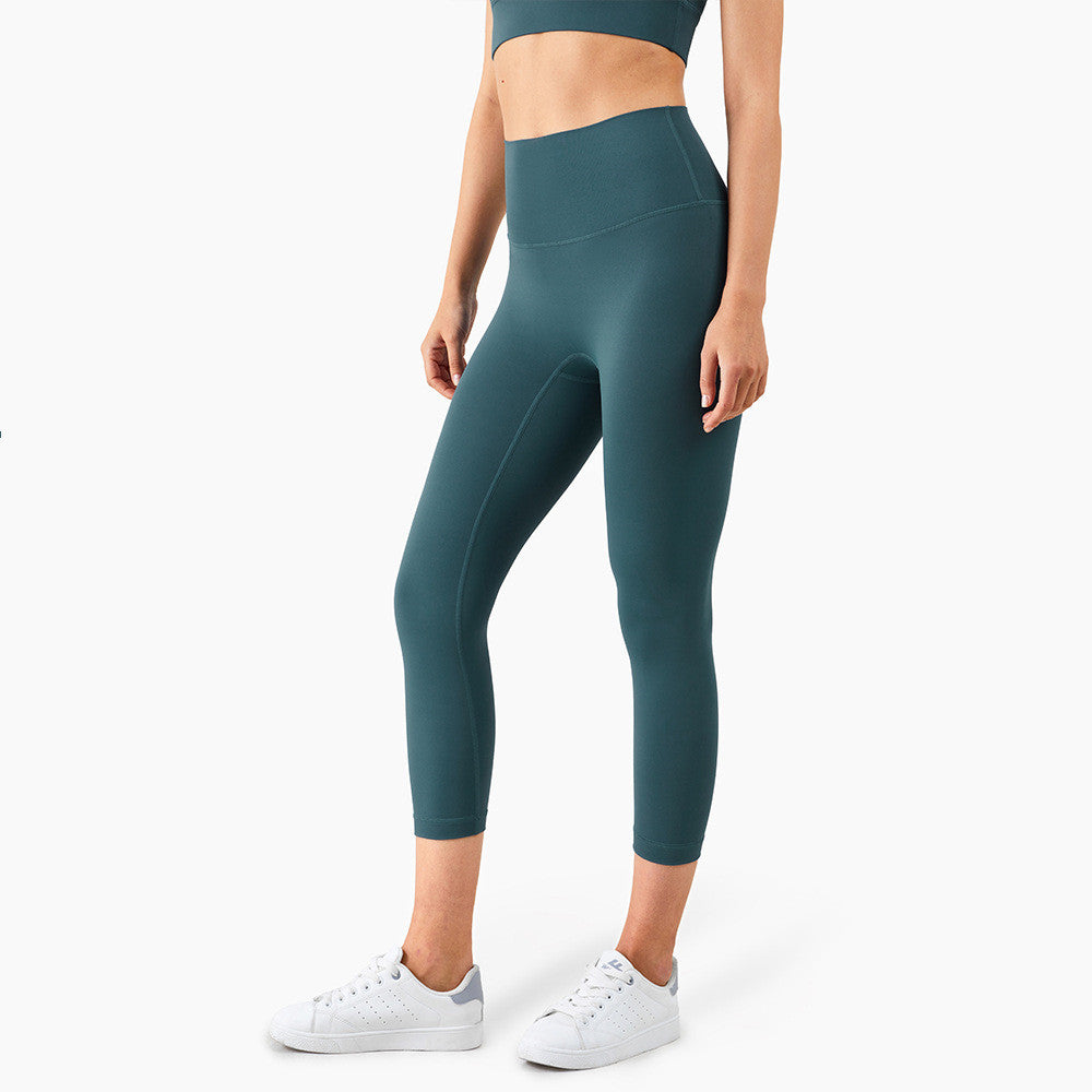 Yoga Pants Women's High-Waisted Abdomen And Hips Cropped Fitness Pants