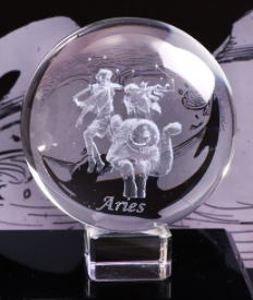 Laser Engraved Zodiac Crystal Ball