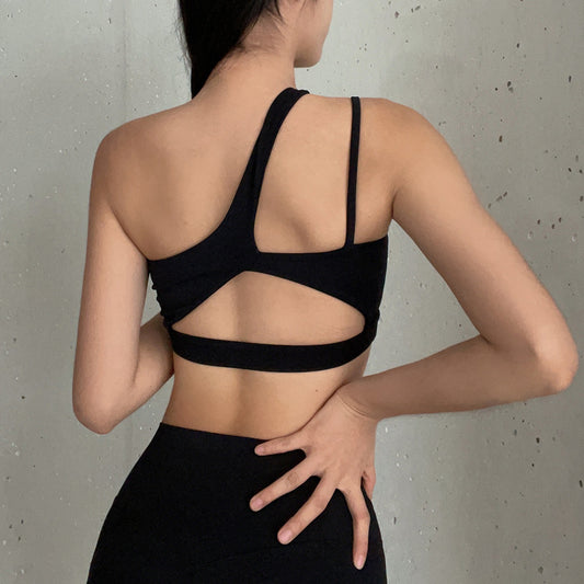 One Shoulder Sports Underwear Women's Yoga Bra Vest