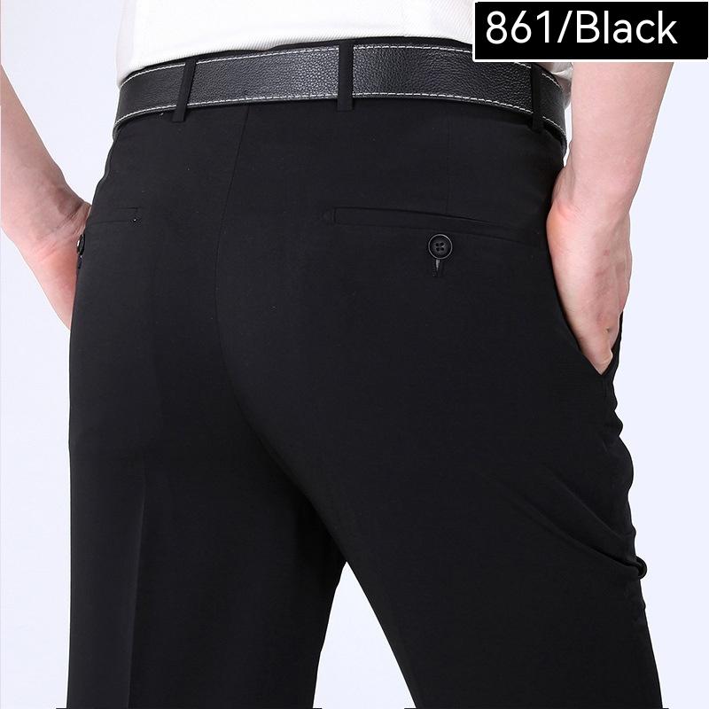 Mulberry Silk Middle-aged And Elderly Suit Pants Men's Loose Straight Non-ironing Business Ice Silk Leisure Men's Pants