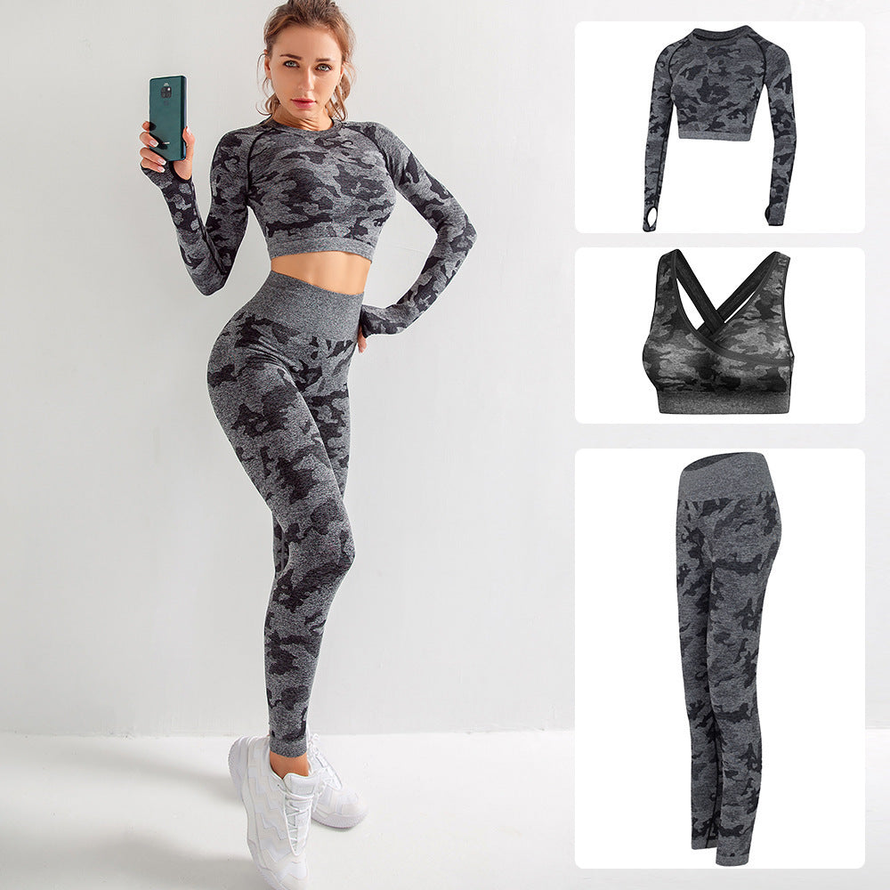 Long Sleeve Bra And Trousers Sports Suit