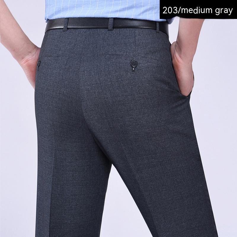 Mulberry Silk Middle-aged And Elderly Suit Pants Men's Loose Straight Non-ironing Business Ice Silk Leisure Men's Pants