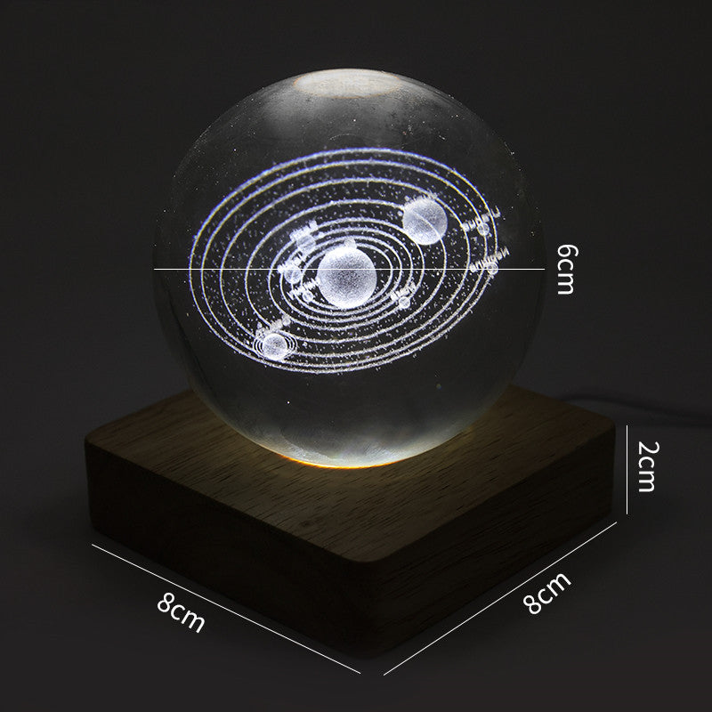 Blank Creative Luminous Solar System Crystal Ball Decorative Ornaments