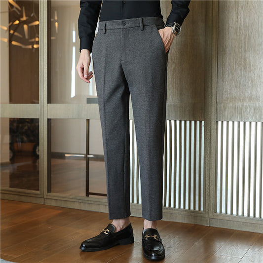 Men's Brushed Heavy Woolen Casual Pants