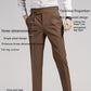 Men's Brown Pencil Pants Draping Business Casual High Waist Pants