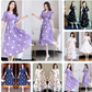 Polka Style Mid Length Waistband Slimming Dress