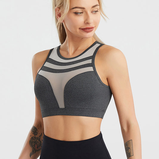 Women's Beautiful Back Underwired Bra Sports Underwear Shockproof Push-up Running Workout Vest Summer