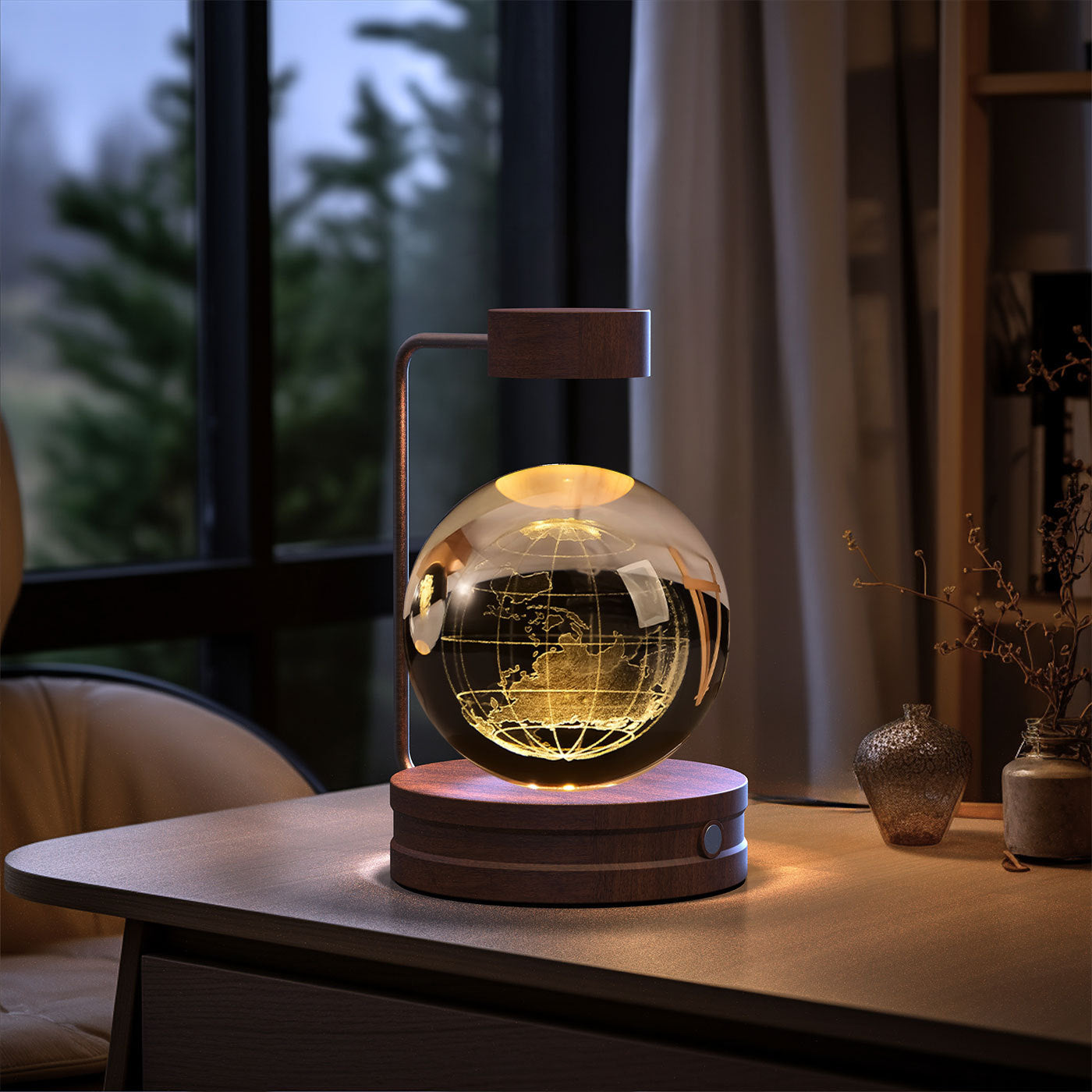 Crystal Ball Cosmic Dinosaur Indoor Night Light USB Power Warm Bedside Light Birthday Gift Night Lamp