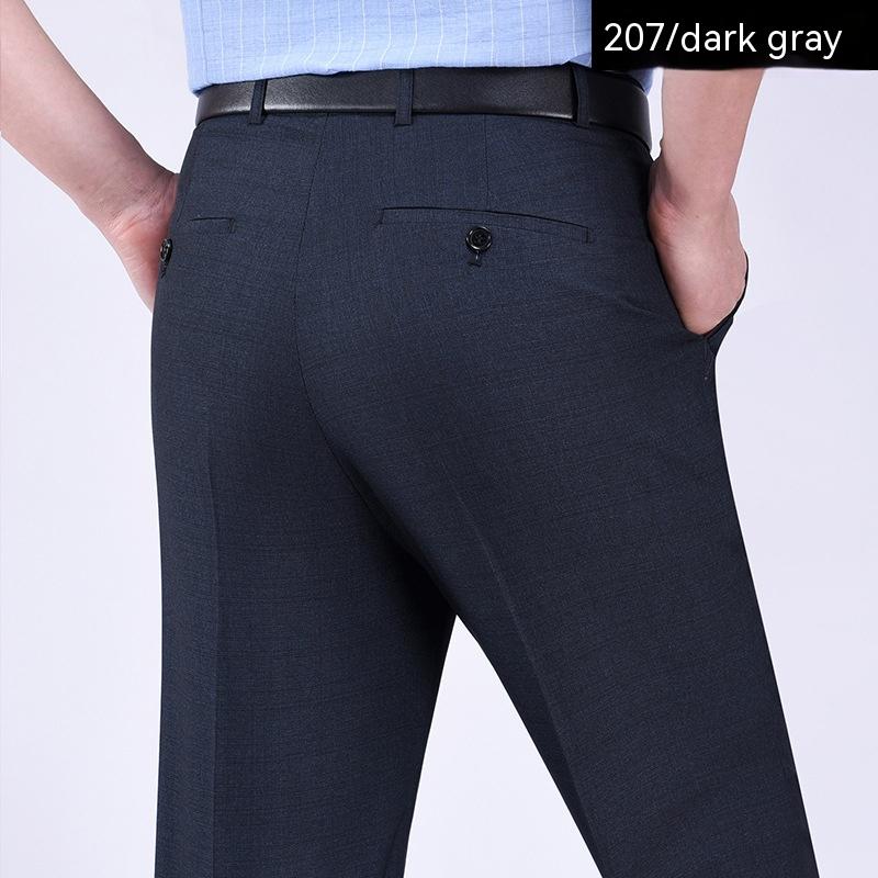 Mulberry Silk Middle-aged And Elderly Suit Pants Men's Loose Straight Non-ironing Business Ice Silk Leisure Men's Pants