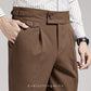 Men's Brown Pencil Pants Draping Business Casual High Waist Pants