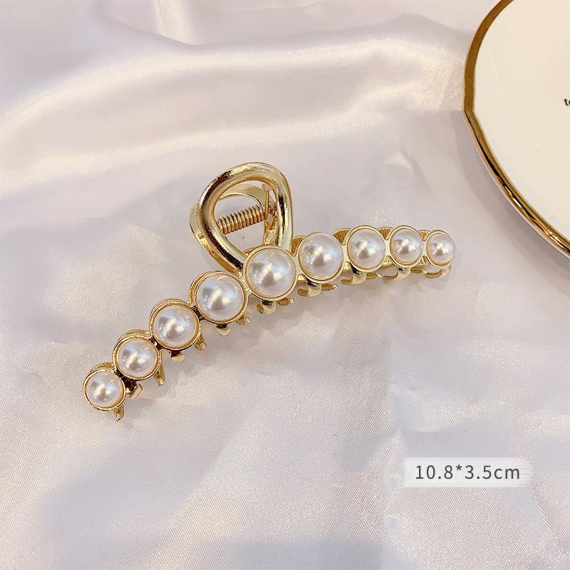 Metal Clip Large Elegant Pearl Hairpin