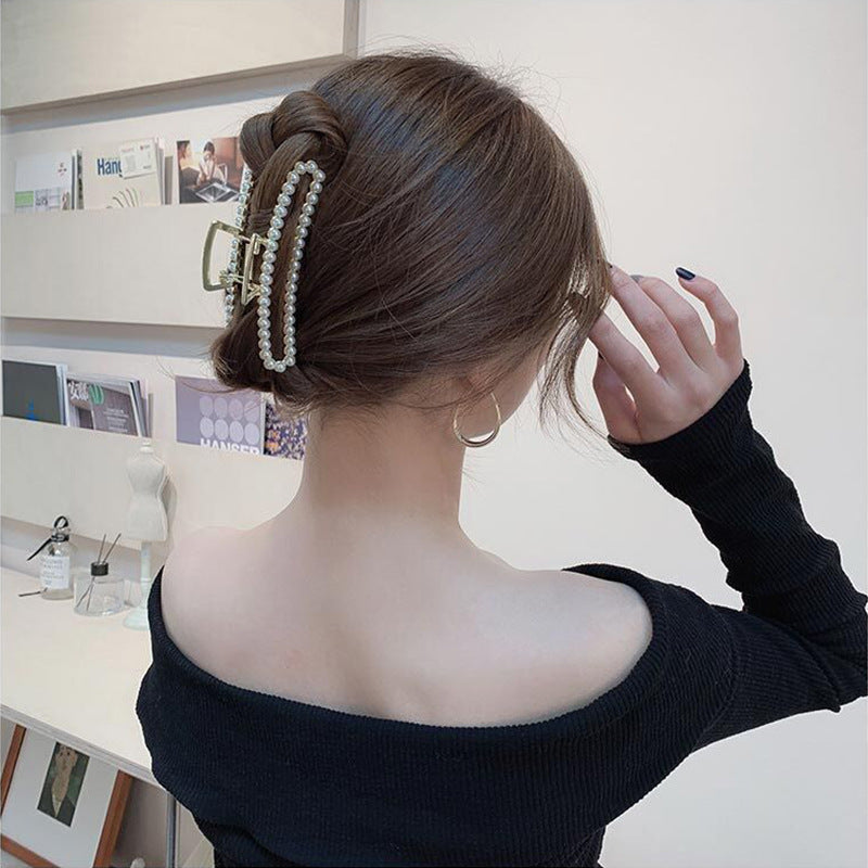 Metal Clip Large Elegant Pearl Hairpin