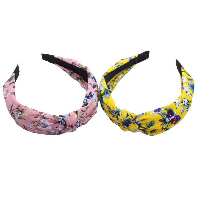 New Retro Hair Headband Temperament Trend Fabric Wide Edge