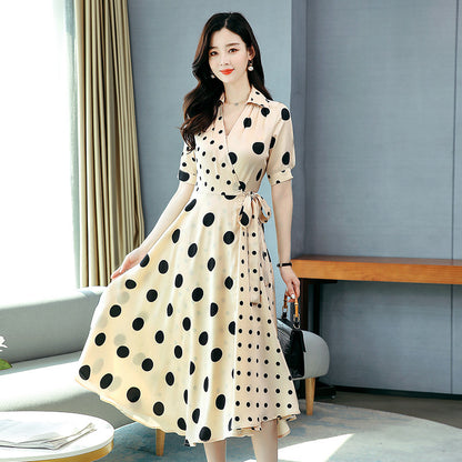 Women's Fashion Wave Dot Large Swing Dress