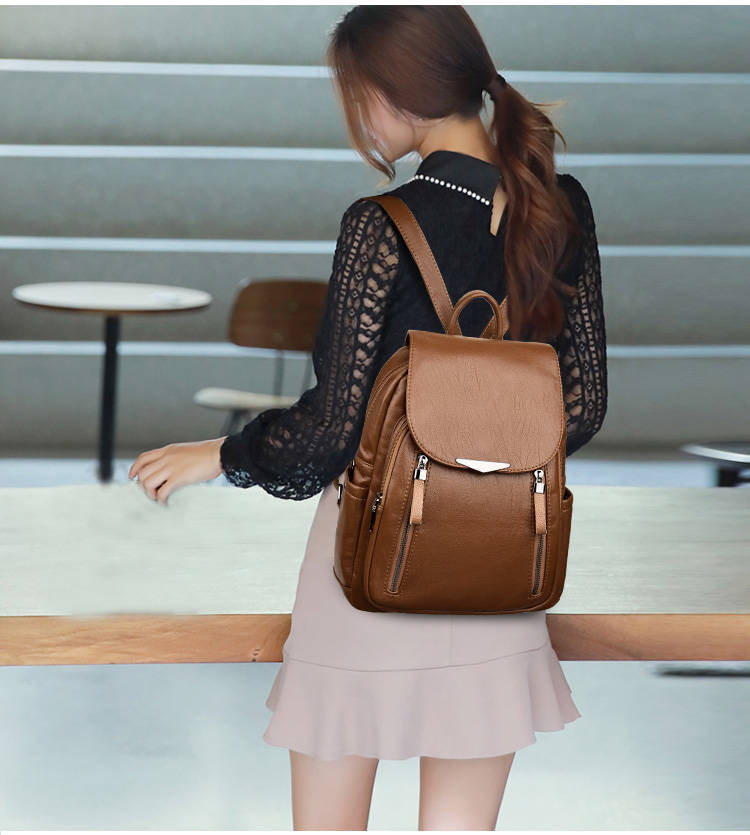 Wild fashion casual PU backpack