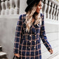 Long-sleeved blazer double-breasted woolen coat