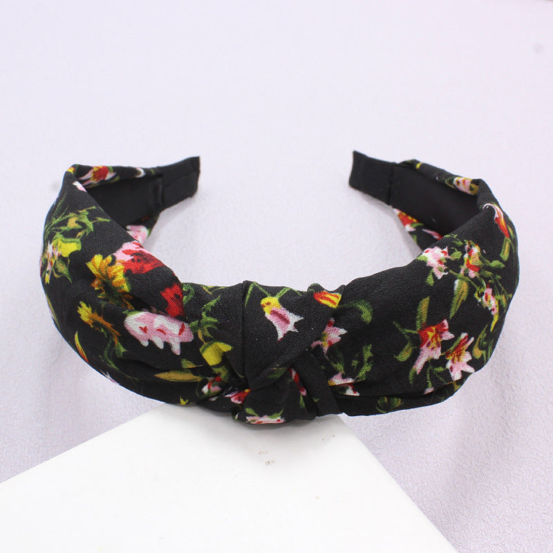 New Retro Hair Headband Temperament Trend Fabric Wide Edge