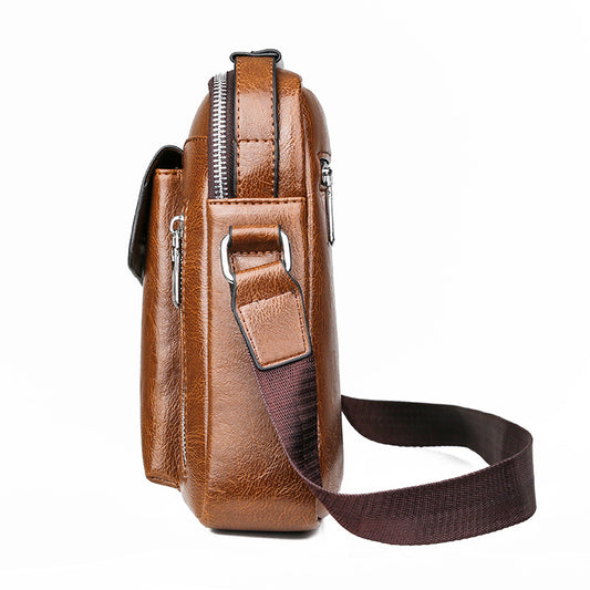 Men's Messenger Bag PU Vertical Fashion Satchel Bag