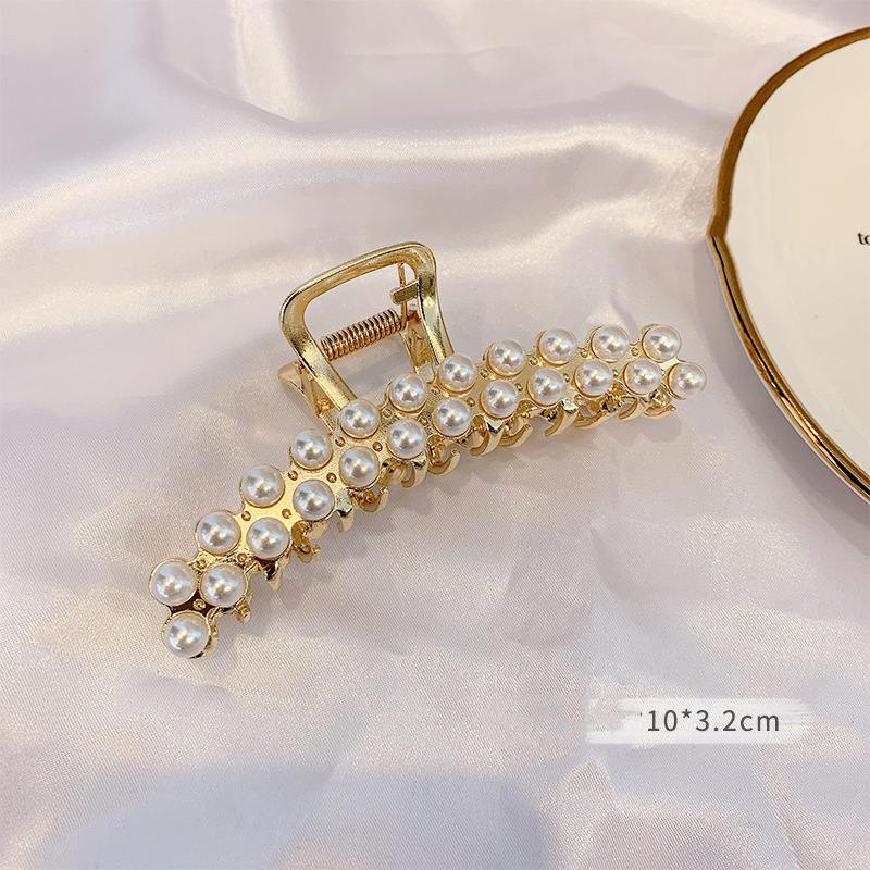 Metal Clip Large Elegant Pearl Hairpin