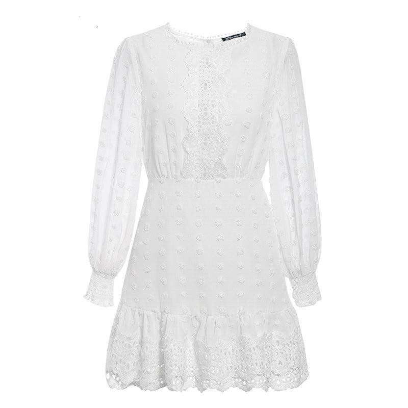 Chiffon jacquard lace dress