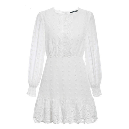 Chiffon jacquard lace dress