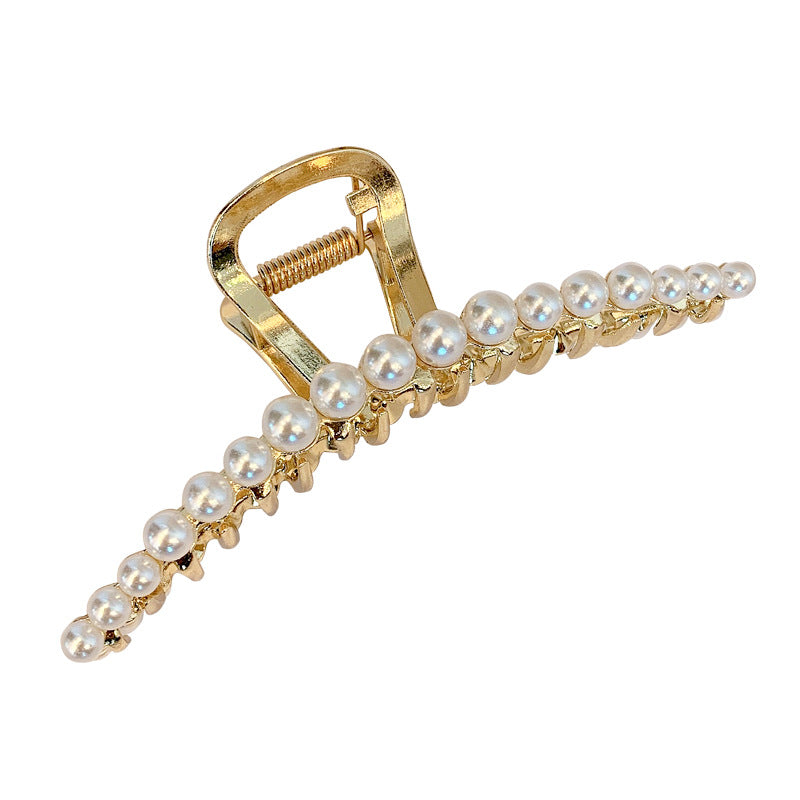 Metal Clip Large Elegant Pearl Hairpin