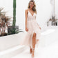Sexy lace cotton lace long dress boho