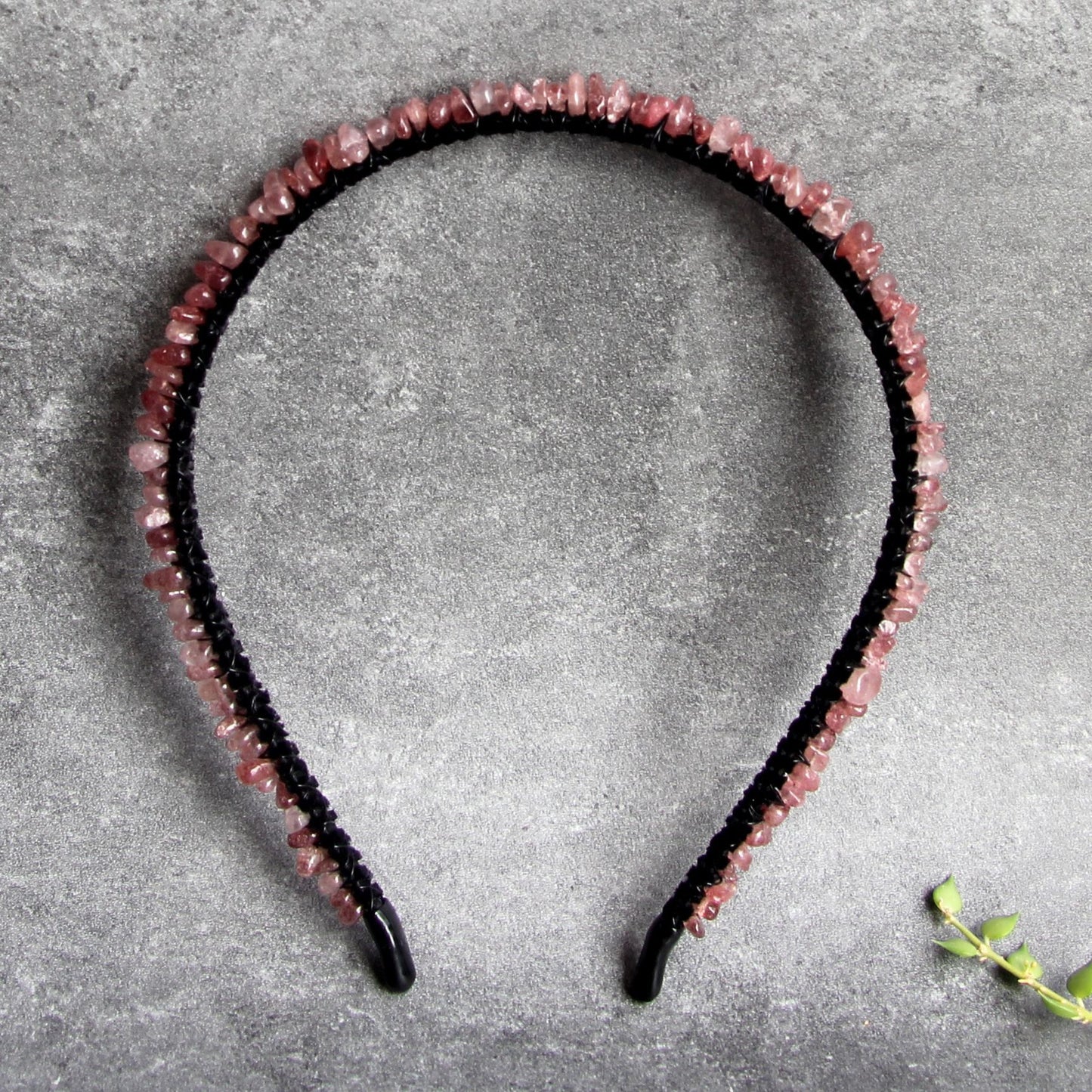 Natural Crystal Crushed Stone Hairpin Handmade Hair Comb Hoop Ornaments