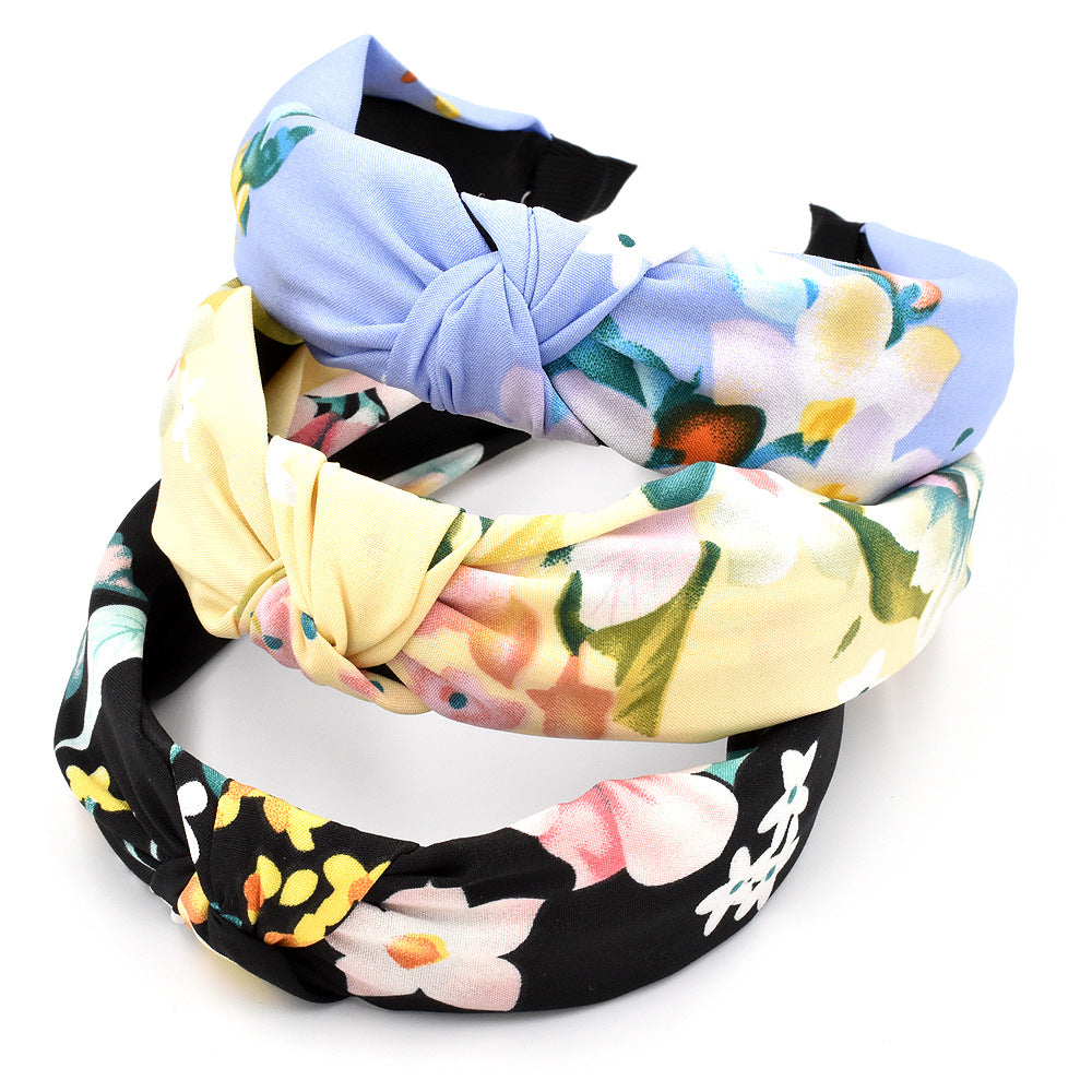 Mori Knotted Retro Flowers Hairband Girls