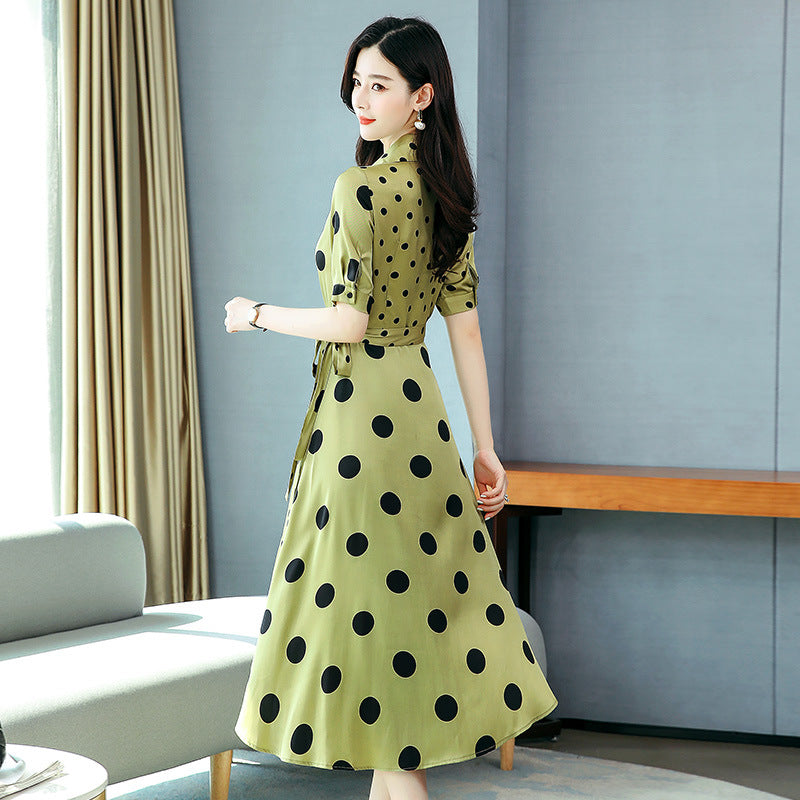 Women's Fashion Wave Dot Large Swing Dress