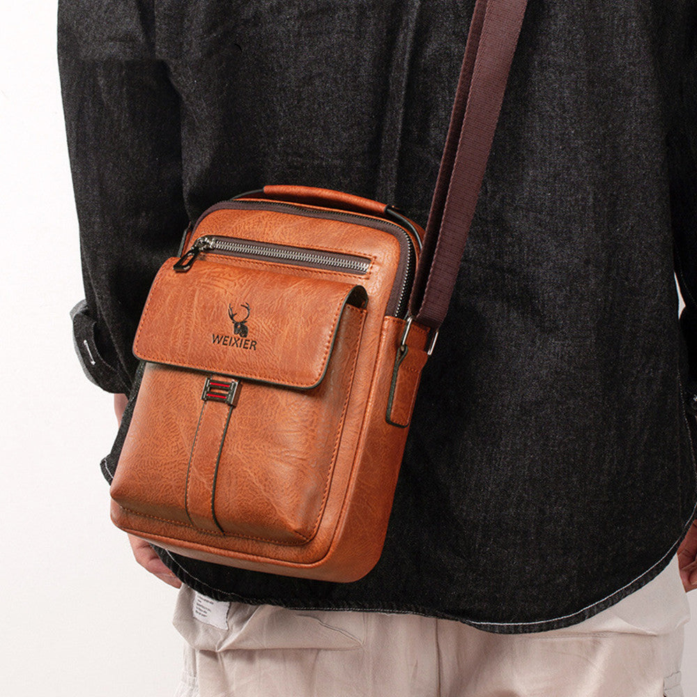 Pu Men's Messenger Bag Trendy Retro