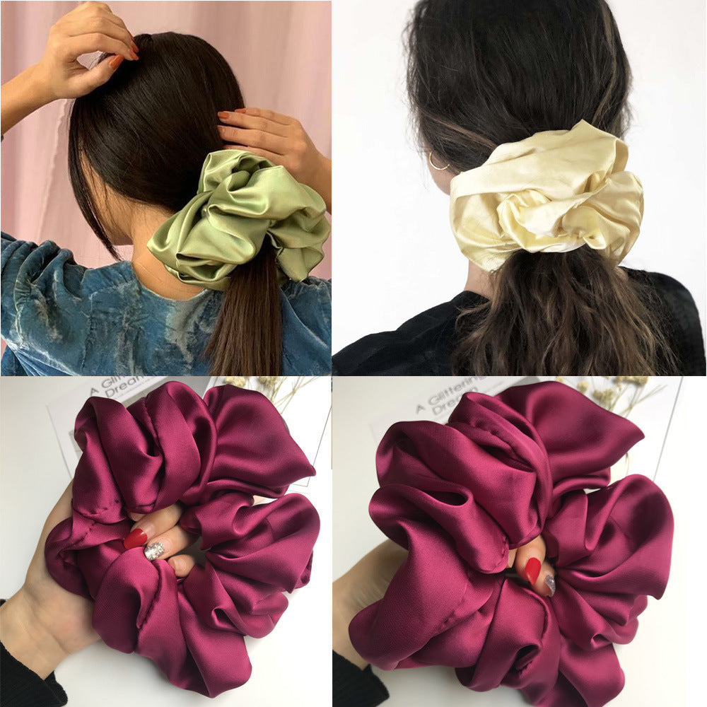 Oversized Smooth Satin Large Intestine Circle Hair Tie