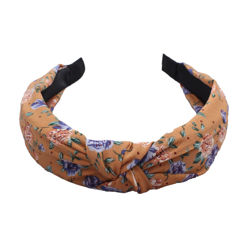 Bud Style Knotted Wide Band Simple Fabric