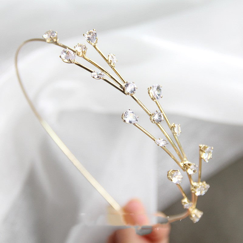 Zircon Willow Branch Rhinestone Thin Headband