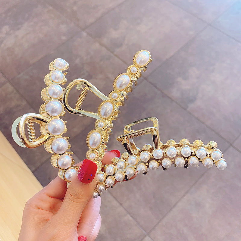 Metal Clip Large Elegant Pearl Hairpin