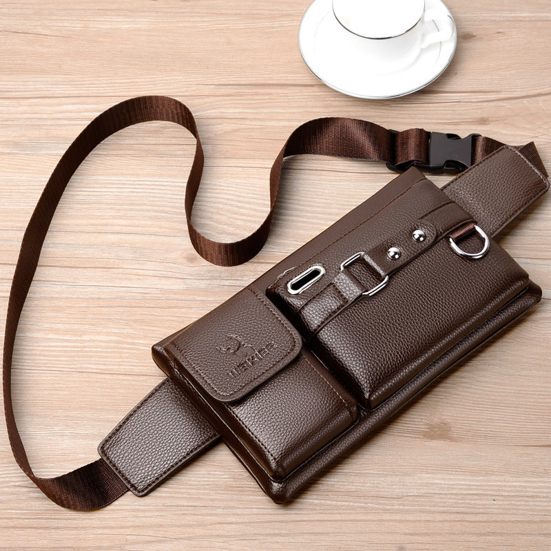 Multifunctional Outdoor Travel Pu Messenger Bag Riding Waist Bag