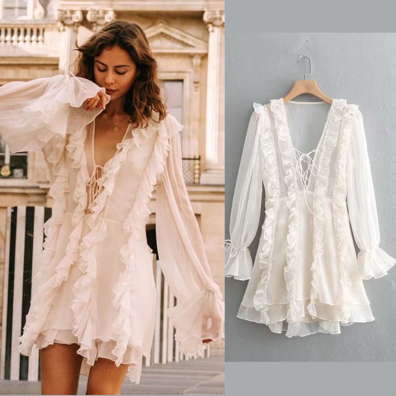 Ruffled lace dress