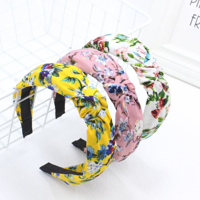 New Retro Hair Headband Temperament Trend Fabric Wide Edge