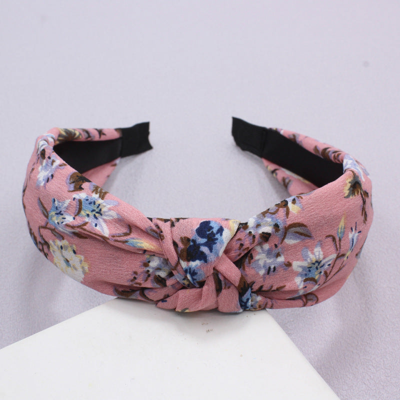 New Retro Hair Headband Temperament Trend Fabric Wide Edge