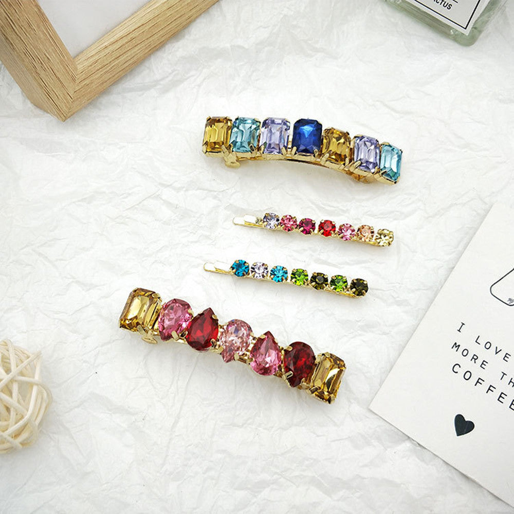 Vintage Geometric Metal Acrylic Resin Hair Clip