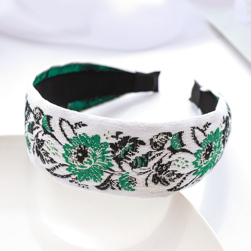 Embroidered Cloth Headband Hair Clip For Autumn And Winter