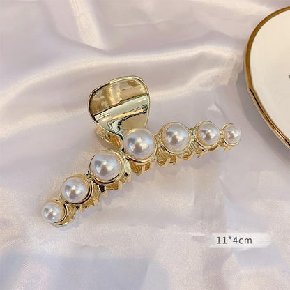 Metal Clip Large Elegant Pearl Hairpin