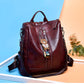 PU stitching leather waterproof backpack