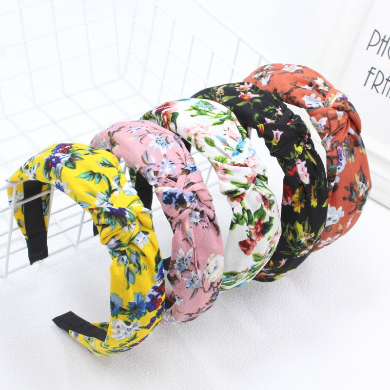 New Retro Hair Headband Temperament Trend Fabric Wide Edge