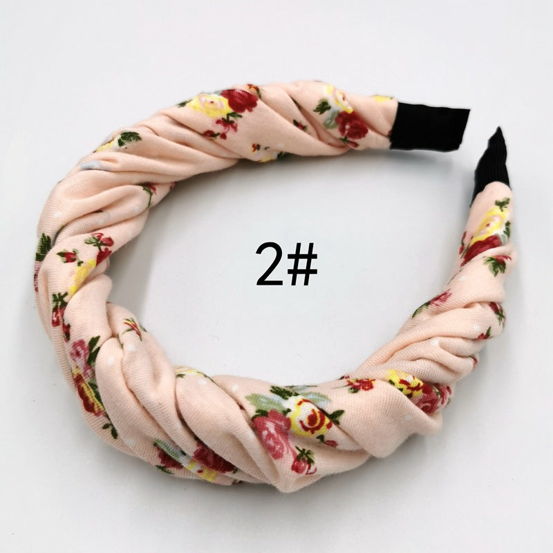 Popular Soft Polyester Cotton Wrinkled Hair Band