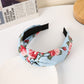 Floral Cross Wide Edge Fabric Headband