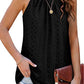 New Women's Vest Shirt Loose High Collar Sleeveless Hollow Top