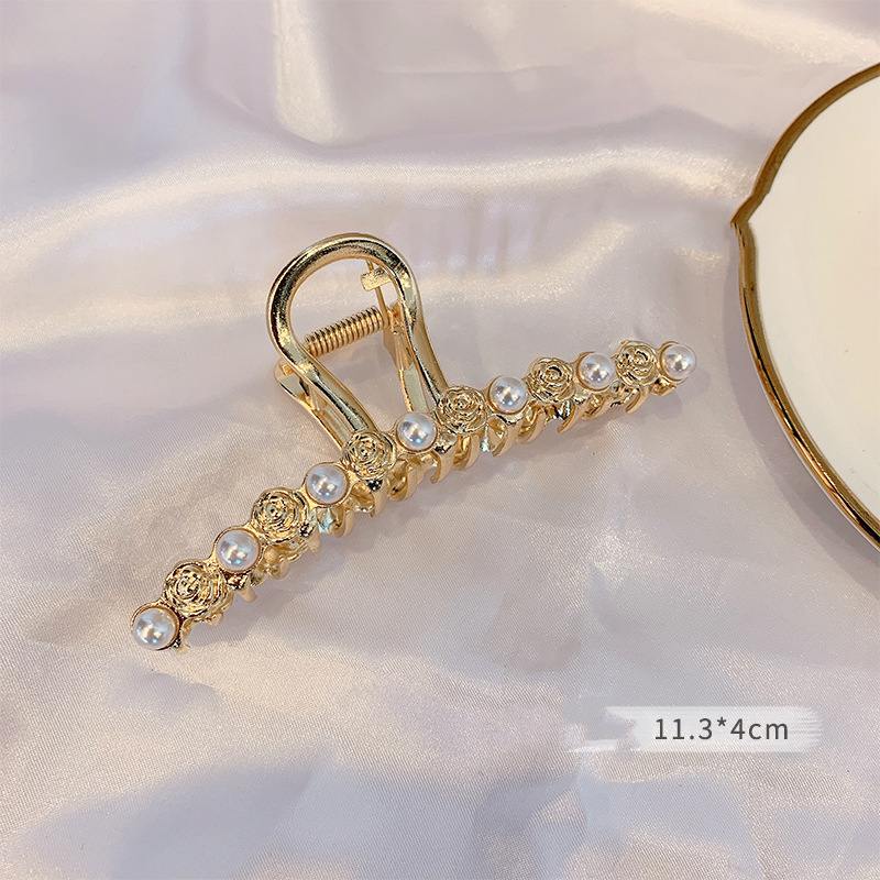 Metal Clip Large Elegant Pearl Hairpin